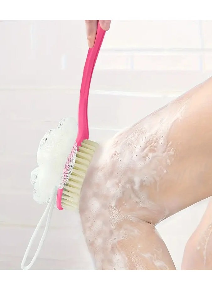 Ucanbe 1pc Multifunctional Bath Brush, Exfoliating Back Scrubber, Long Handle Soft Bristle Japanese Bath Brush, Multifunctional Dual-purpose Mud Rubbing Bath Brush for Back, Blue/pink, Exfoliating  - Image 5