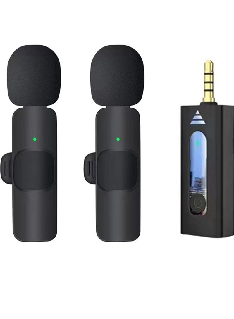 Wireless Lavalier Microphone for iPhone iPad USB C Smartphone, Plug and Play Mini Mic for YouTube TikTok Live Streaming Gaming K Song Recording Auto Noise Reduction (3.5mm 2) - Image 1