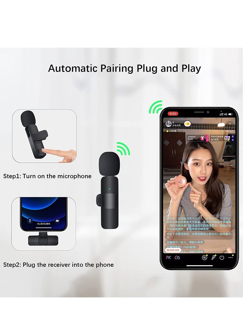Wireless Lavalier Microphone for iPhone iPad USB C Smartphone, Plug and Play Mini Mic for YouTube TikTok Live Streaming Gaming K Song Recording Auto Noise Reduction (3.5mm 2) - Image 3