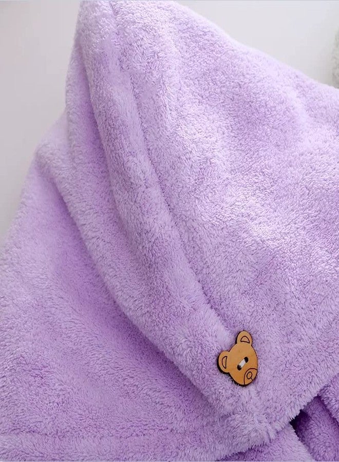 Nightstar Hair Towel Wraps Absorbent Soft Turban Quick Hair Drying Bathrobe Cap Magic Salon Head Towel Makeup Cosmetics Cap for Women (1 Pc) (Purple) - Image 4
