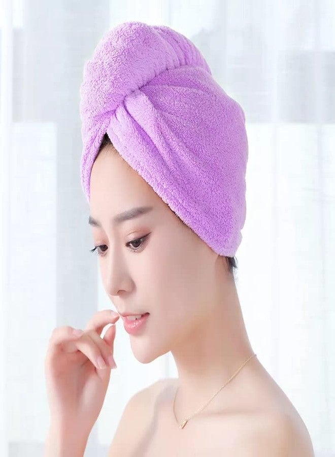 Nightstar Hair Towel Wraps Absorbent Soft Turban Quick Hair Drying Bathrobe Cap Magic Salon Head Towel Makeup Cosmetics Cap for Women (1 Pc) (Purple) - Image 1