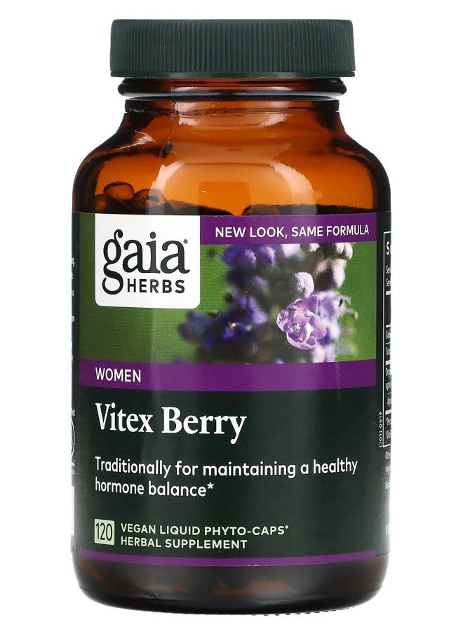 Gaia Herbs Vitex Berry for Women 120 Vegan Liquid Phyto-Caps 