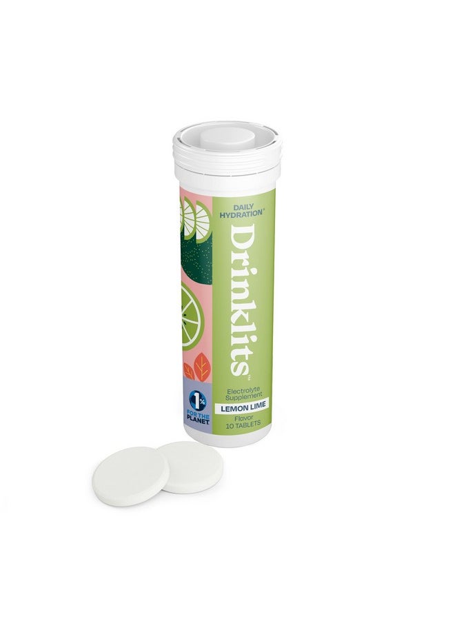 Health & Household - Drinklits Lemon Lime Electrolyte Tablets For Hydration | Great Taste - Natural Flavor - 0G Sugar | Single Tube (10 Tablets/Servings) - Image 1