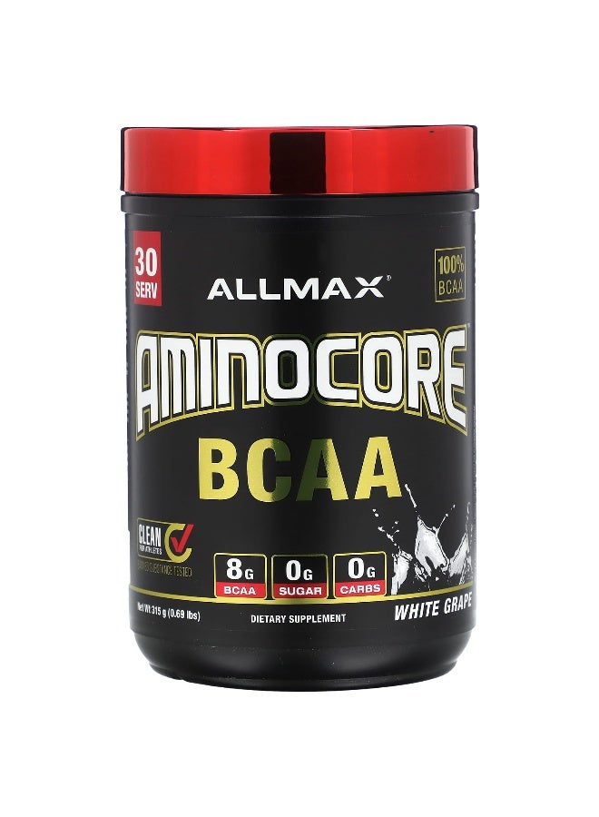Allmax ALLMAX, AMINOCORE™ BCAA, White Grape, 0.69 lbs (315 g) - Image 1
