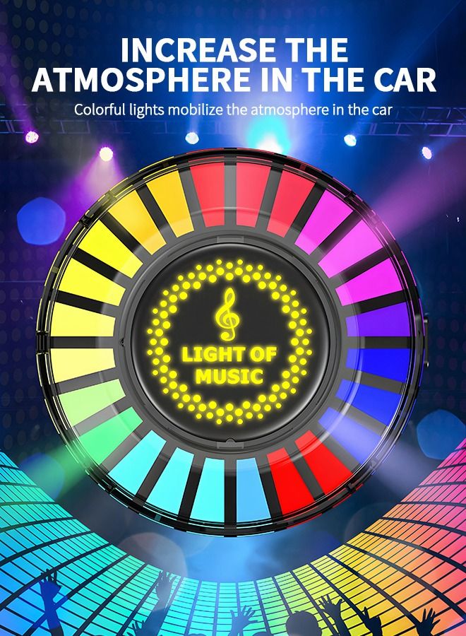 Smart RGB Light,Voice Activated Led Light,RGB Music Sync Light,Colorful Sound Pickup Ambient Lights with App Control for Car,Car Fragrance,Car Interior,Automobile Atmosphere Lamp 