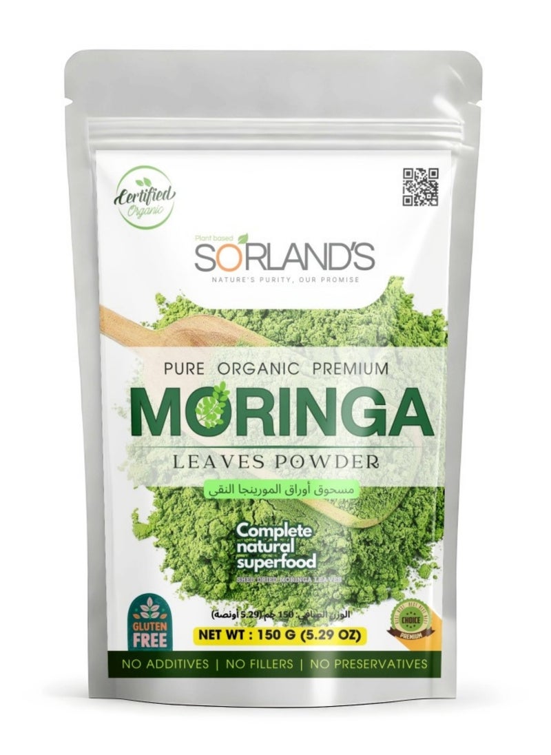 Sorland's Pure Organic Moringa Leaves Powder -150 Gm Complete Natural Superfood | Certified Organic | Premium Quality with Shed Drying Solar Technology  - Image 2