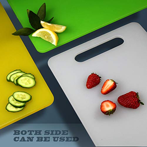 Fotouzy Plastic Utility Cutting Board with Handles Food Safe PP Material Dishwasher Safe Thick Chopping Board Large Size Easy Grip Handle for Kitchen White - Image 3