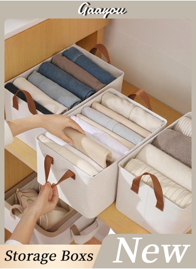 Gaayou 4 Pcs Storage Box Clothes Organisers,Foldable Storage Box with Handle for Organizing Toys, Clothes, Office, 47x28x20cm  - Image 1