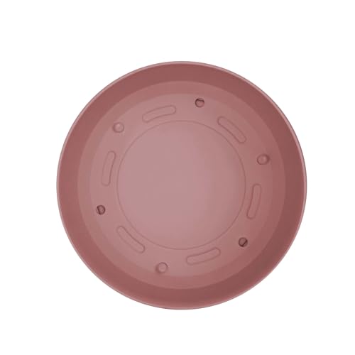 Bloem Mathers 8" Dusty Rose Round Modern Resin Garden Planter Pot with Drainage Holes and Removable Saucer Tray Included - Image 4