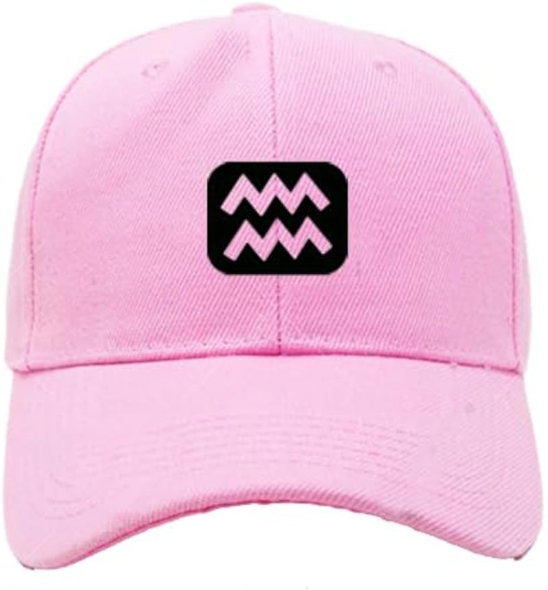 CAP (PINK) Black logo for men and women with sun protection.sports cap with distinctive shapes(Aquarius) (84)