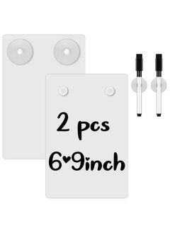 2 Pieces Shower Notepad Waterproof Shower Whiteboard With Suction Cup Dry Erase Board For Shower Shower Writing Pad Board On The Bathroom Wall With Pen For Adults Home School Office (6 X 9 Inch)