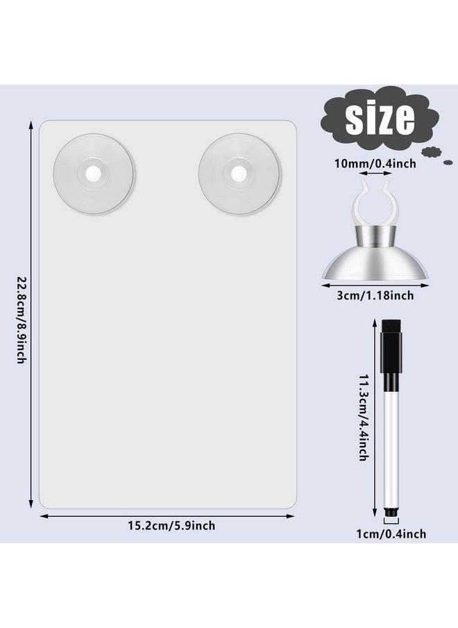 Yexiya - 2 Pieces Shower Notepad Waterproof Shower Whiteboard With Suction Cup Dry Erase Board For Shower Shower Writing Pad Board On The Bathroom Wall With Pen For Adults Home School Office (6 X 9 Inch) - Image 1