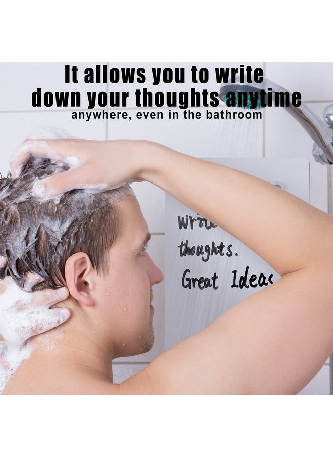 Yexiya - 2 Pieces Shower Notepad Waterproof Shower Whiteboard With Suction Cup Dry Erase Board For Shower Shower Writing Pad Board On The Bathroom Wall With Pen For Adults Home School Office (6 X 9 Inch) - Image 1