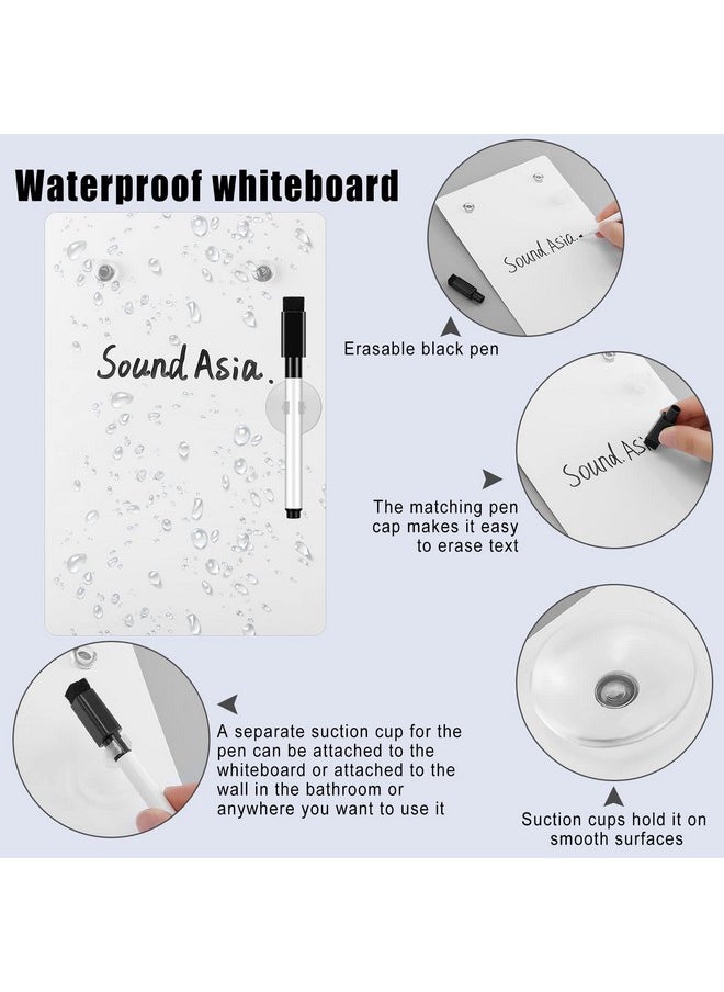 Yexiya - 2 Pieces Shower Notepad Waterproof Shower Whiteboard With Suction Cup Dry Erase Board For Shower Shower Writing Pad Board On The Bathroom Wall With Pen For Adults Home School Office (6 X 9 Inch) - Image 1