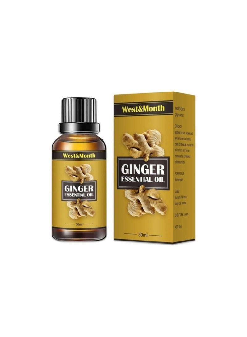 HaLunhi Ginger Oil for Lymphatic Detoxification - Ginger Oil for Detoxification, Organic Ginger Oil for Massage, Ginger Oil, Lymphatic Detoxification Massage (10ml)