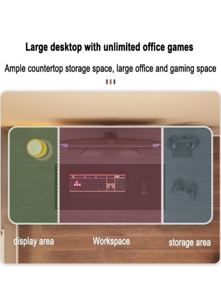 Generic - Gaming Table, Gaming Desk Large Computer Home Gaming Desk Home Office Desk, Table Desk, Office Writing Work Student Study Desk, PC Desk, Home Office Desk with Wooden Table Top, Home Office Desk, Wooden Table for Home Bedroom Office, Gaming Desk, 100x60x75cm - Image 1