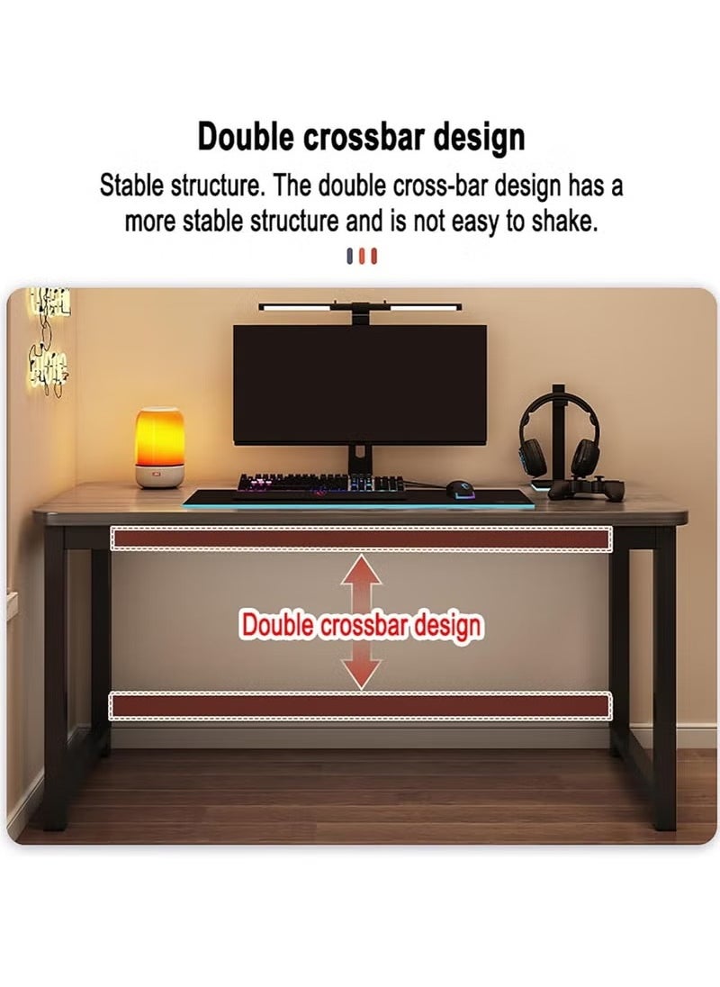 Generic - Gaming Table, Gaming Desk Large Computer Home Gaming Desk Home Office Desk, Table Desk, Office Writing Work Student Study Desk, PC Desk, Home Office Desk with Wooden Table Top, Home Office Desk, Wooden Table for Home Bedroom Office, Gaming Desk, 100x60x75cm - Image 1