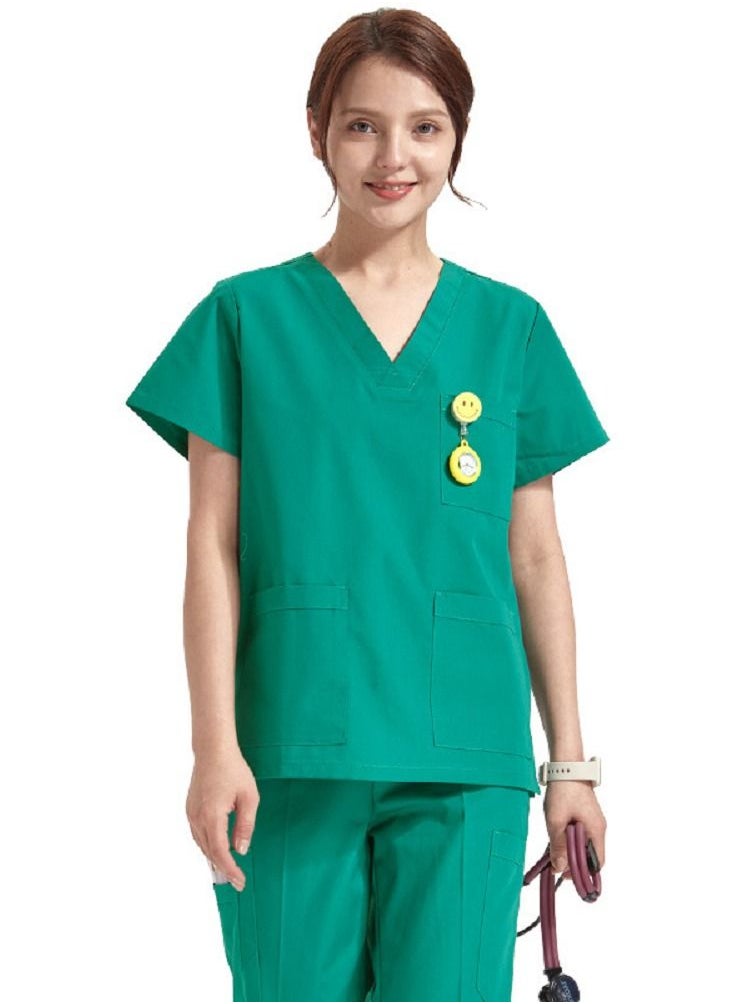 Gasin - Short Sleeve Lab Coat, Medical Uniform, Medical Female Scrub, Short Sleeve Medical Scrub - Image 1