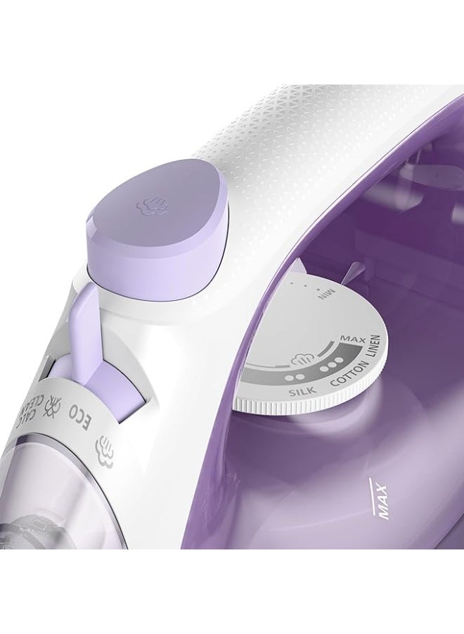 فيليبس Steam Iron 1000 Series - 90g Steam Boost, Non-stick Soleplate Water Capacity, Calc-Clean 250 ml 1800 W DST1020/30 Purple - Image 4
