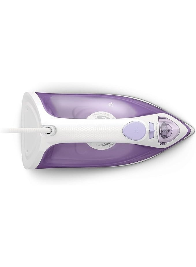فيليبس Steam Iron 1000 Series - 90g Steam Boost, Non-stick Soleplate Water Capacity, Calc-Clean 250 ml 1800 W DST1020/30 Purple - Image 2