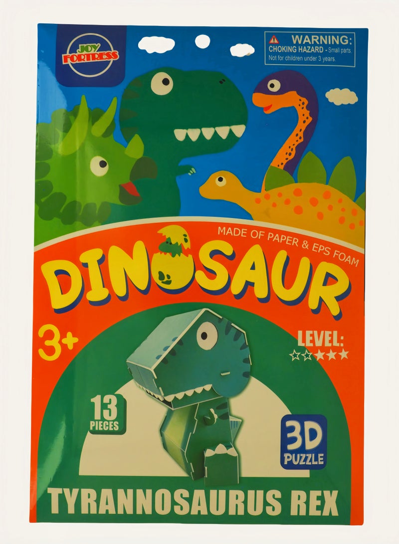 Kids' Dinosaur Series DIY Puzzle: 3D T-Rex Paper Model Kit - Easy Build Educational Toy to Boost Spatial IQ - Image 2