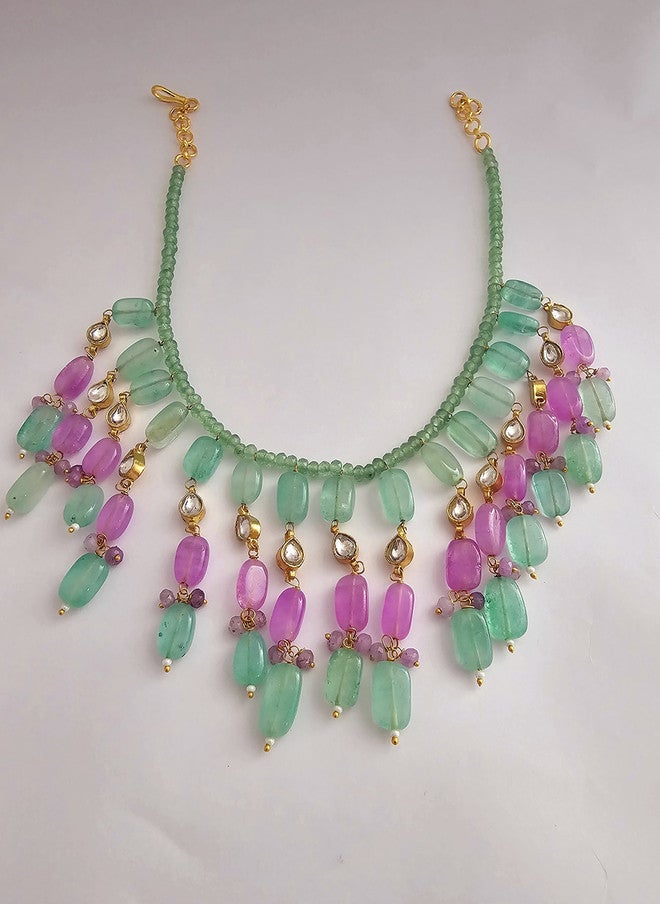 Binnis Wardrobe Precious Stone Studded Necklace & Earrings - Image 3