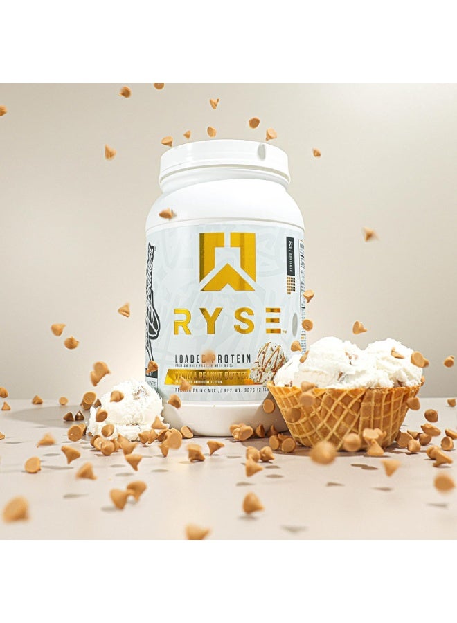 RYSE Loaded Protein Premium Whey Protein – Vanilla Peanut Butter Flavor, 2.1lbs, 27 Servings | High Protein Muscle Recovery Formula - Image 3