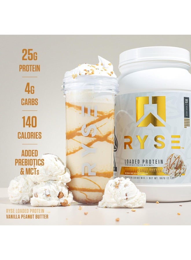 RYSE Loaded Protein Premium Whey Protein – Vanilla Peanut Butter Flavor, 2.1lbs, 27 Servings | High Protein Muscle Recovery Formula - Image 4