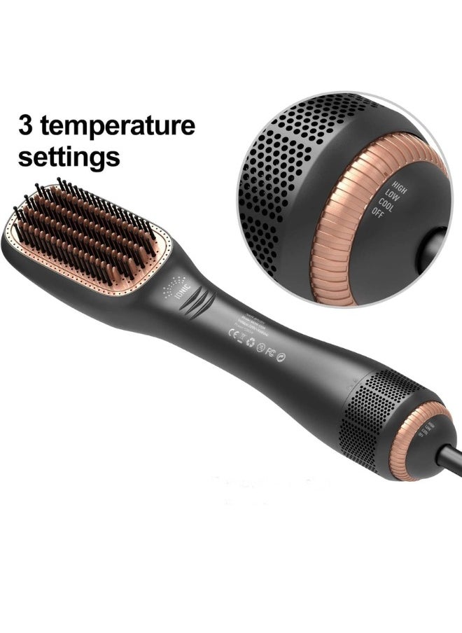 Generic - Joy Professional 2-in-1 Ionic Hair Dryer and Styling Brush with Multiple Heat Settings, Frizz Control, and Detangling Side Combs - Image 1