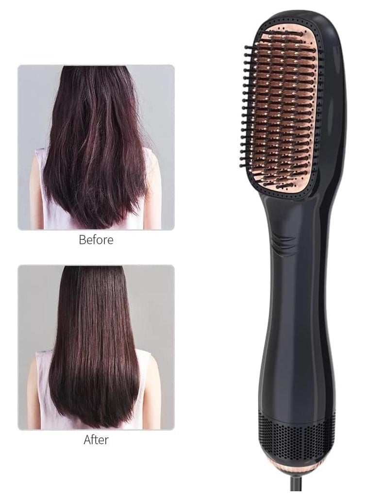 Generic - Joy Professional 2-in-1 Ionic Hair Dryer and Styling Brush with Multiple Heat Settings, Frizz Control, and Detangling Side Combs - Image 1