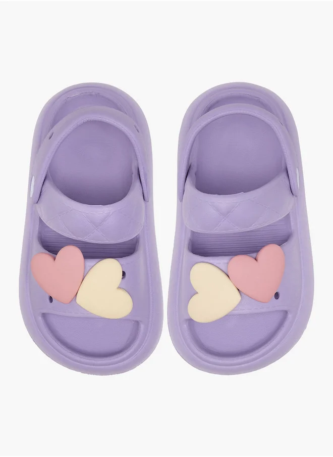 Aqua Heart Jibbitz Slides with Backstrap