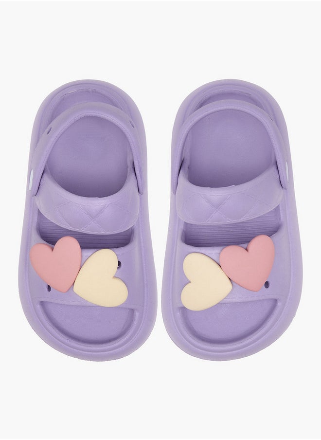 Aqua Heart Jibbitz Slides with Backstrap  - Image 1