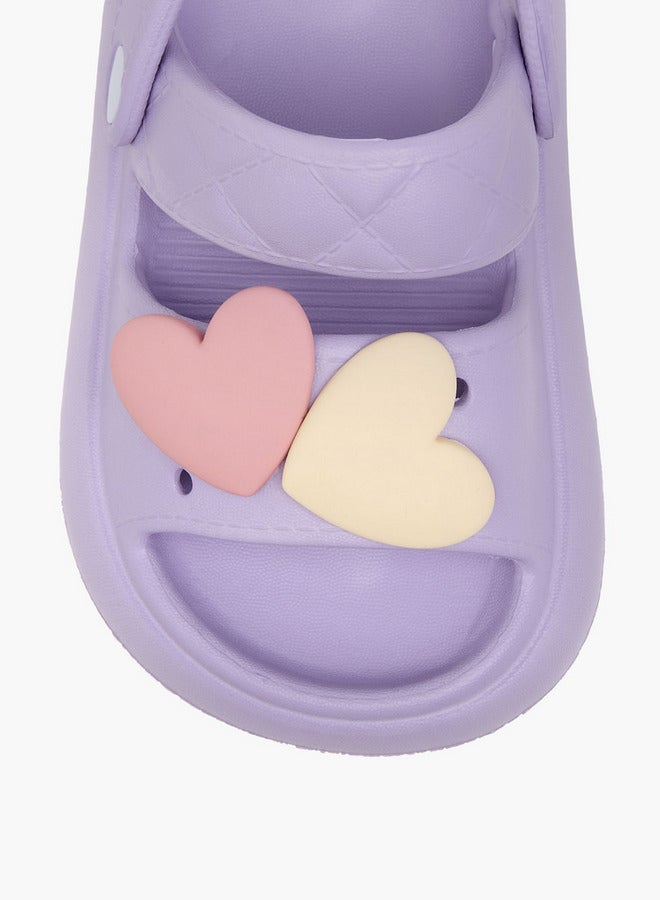 Aqua Girls Heart Jibbitz Slides with Backstrap - Image 4