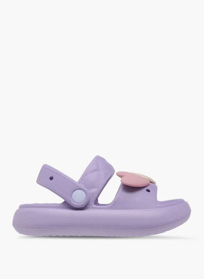Aqua Girls Heart Jibbitz Slides with Backstrap