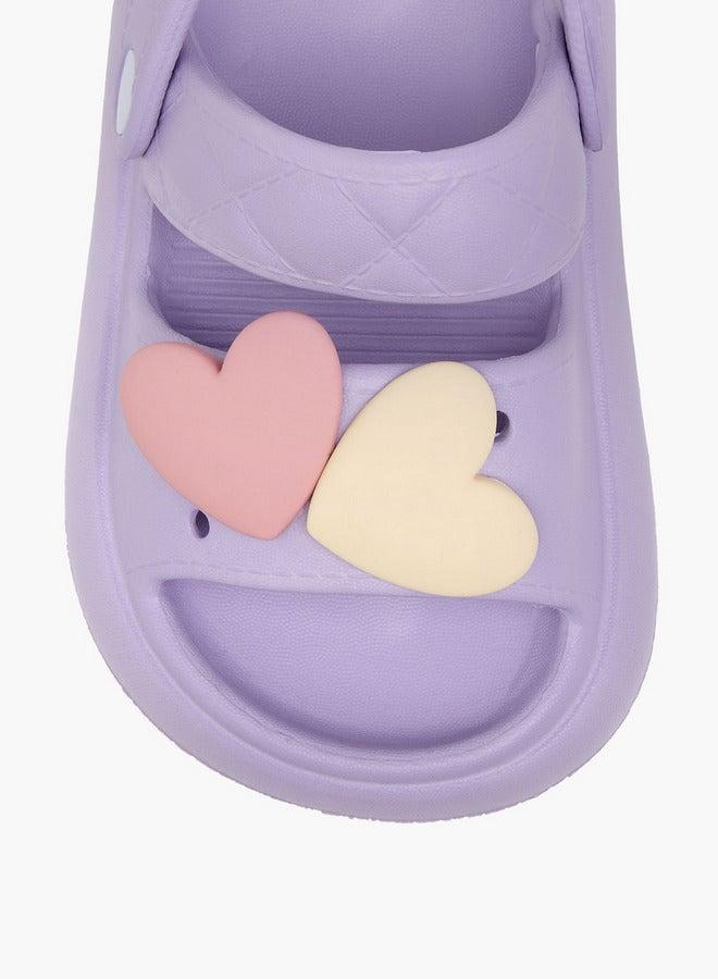 Aqua Girls Heart Jibbitz Slides with Backstrap - Image 4