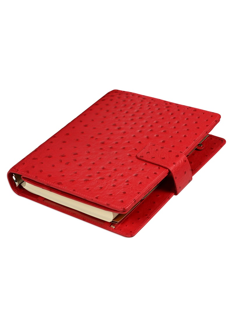 FIS FIS® Leather Organizer "STRUTHIO" and Activity Journal, Size : A5 (14.8 x 21cm), Color : Red_ FSORLO3RE  - Image 2