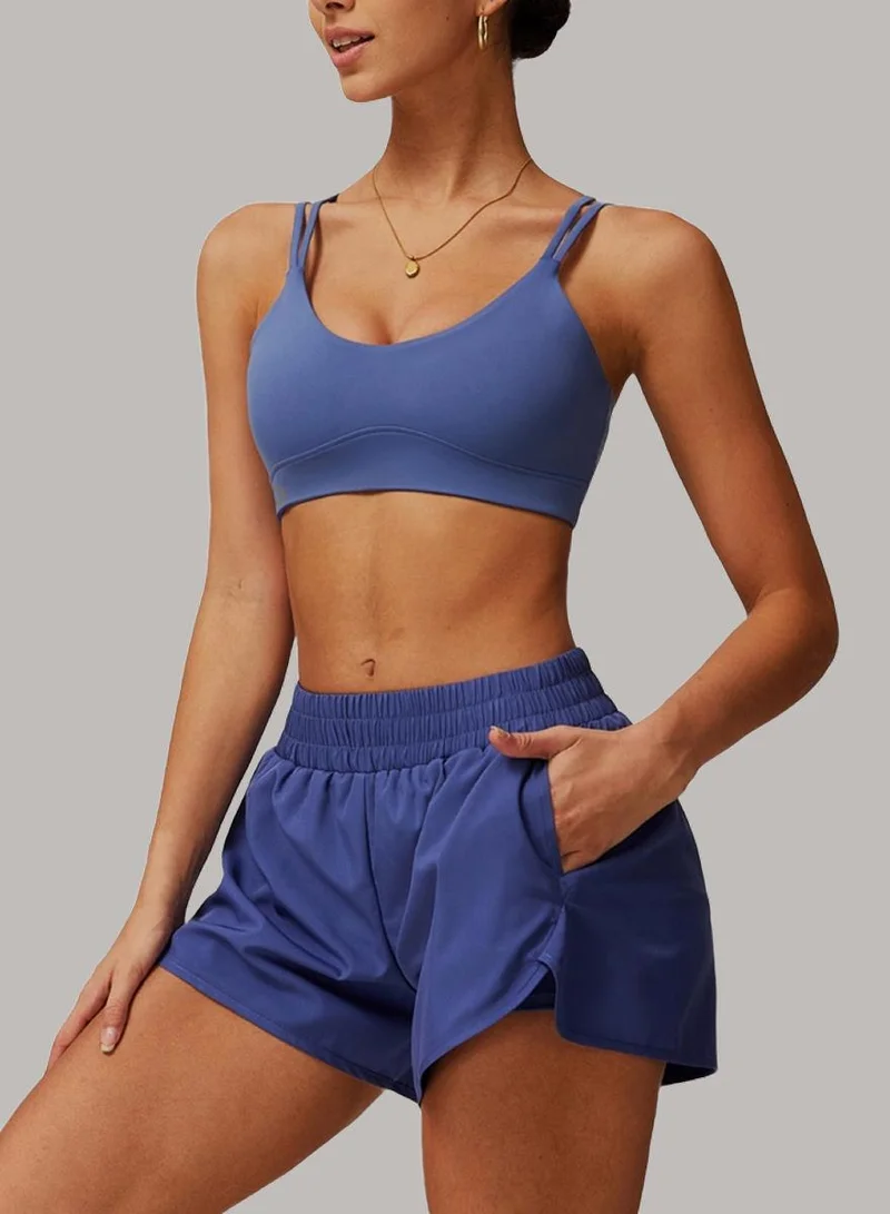 Womens Striped Back Sports Bra