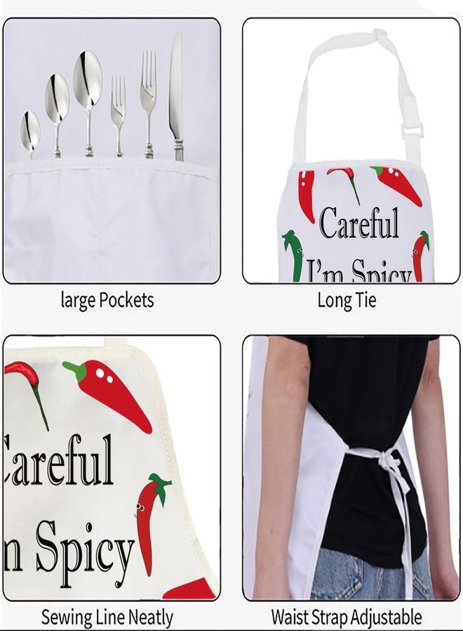 BNQL Chili Pepper Apron Hot Chilli Gifts Spicy Food Lover Gift Careful i'm Spicy Peppers Chilli Cooking Chef Apron - Image 4