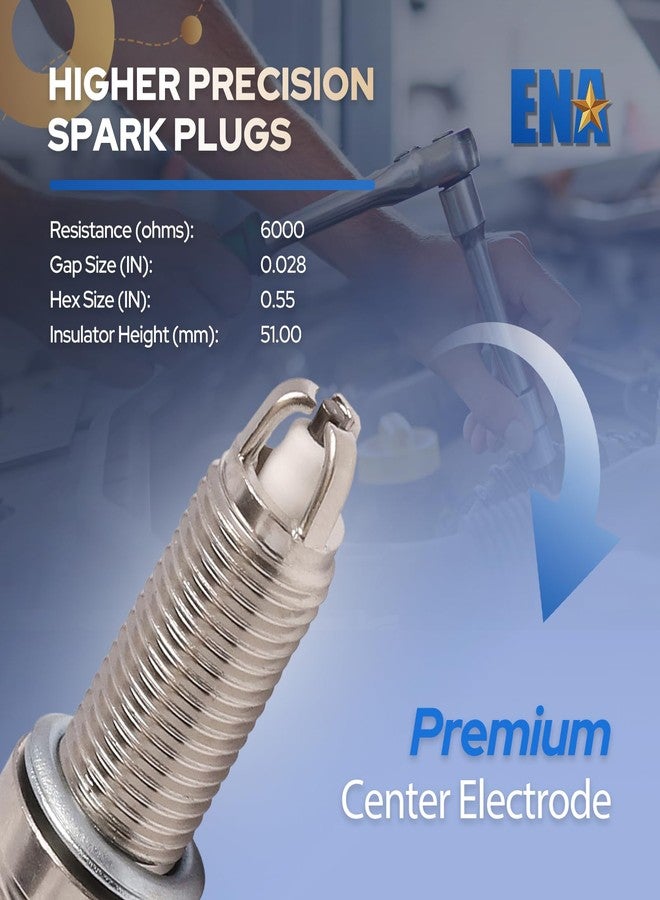 ENA Set of 6 Spark Plug Compatible with BMW 1 Series M 335is 335xi 535xi 740i 740Li X6 Z4 335i 535i xDrive 2007 2008 2009 2010 2011 2012 2013 2014 3.0L 4.4L 6.0L Replacement for ZGR6STE2 - Image 4