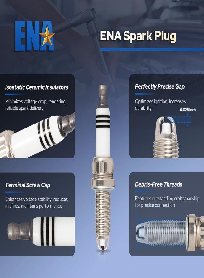 ENA Set of 6 Spark Plug Compatible with BMW 1 Series M 335is 335xi 535xi 740i 740Li X6 Z4 335i 535i xDrive 2007 2008 2009 2010 2011 2012 2013 2014 3.0L 4.4L 6.0L Replacement for ZGR6STE2 - Image 2
