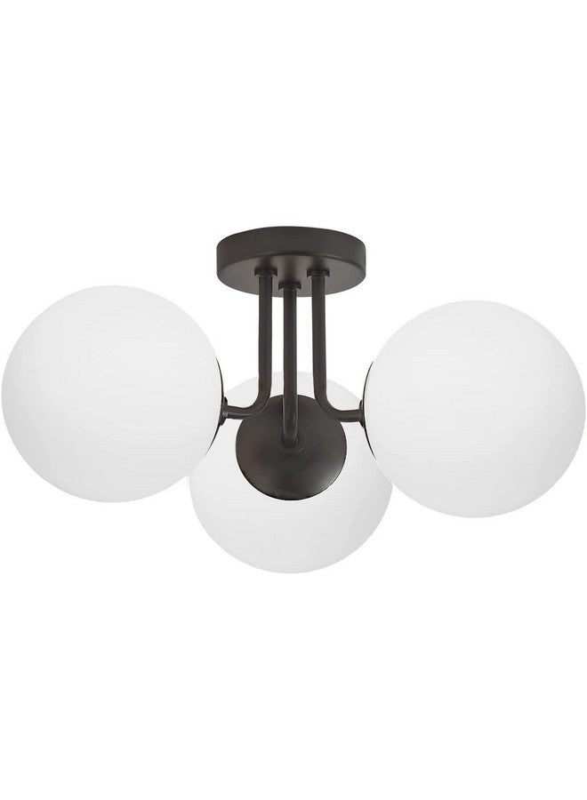 SINOMAN مصباح سقف أسود SINOMAN لغرفة المعيشة / أضواء معلقة سوداء / ديكور منزلي / ضوء سقف لغرفة المعيشة / أضواء معلقة زخرفية مع ظل زجاجي (مجموعة 3 مصابيح، مع لمبة) - Image 1