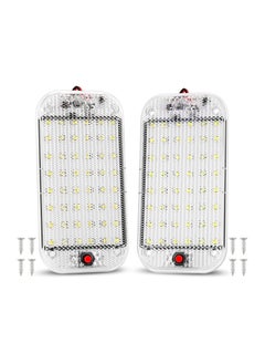 KASTWAVE LED Interior Light 2PCS 10W 48 LED Universal Bright Interior Light with ON/OFF Switch for 12V-85V Car Van Truck Lorry Camper Boat Caravan Motorhome Dome Ceiling Light Ultra-thin Bright Crystal  - Image 1