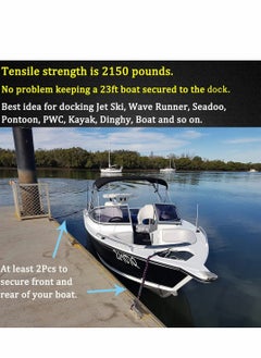 Generic 2Pcs 4ft Boat Dock Lines & Bungee Cords - Perfect for Jet Ski, SeaDoo, Yamaha WaveRunner, Kayak & Pontoon - Ideal Boating Gifts for Men  - Image 3