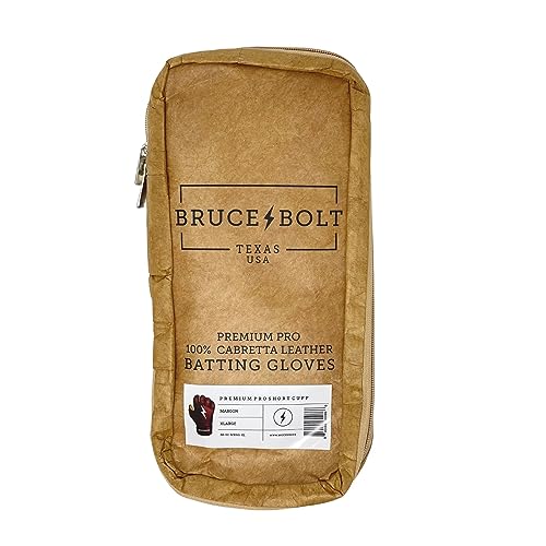 BRUCE BOLT Original Series Short Cuff Maroon Batting Glove - Maroon Small - Image 4