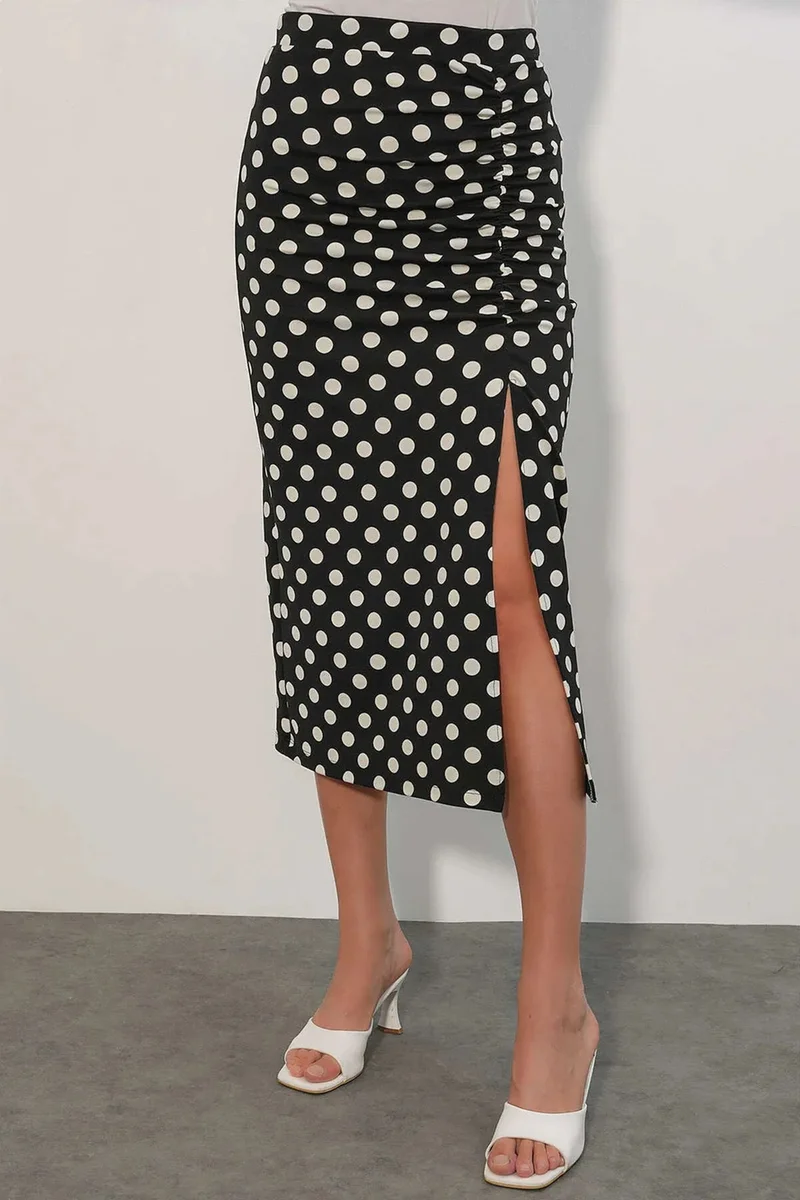 بيغ دارت BDART High Waist Polka Dot Midi Skirt