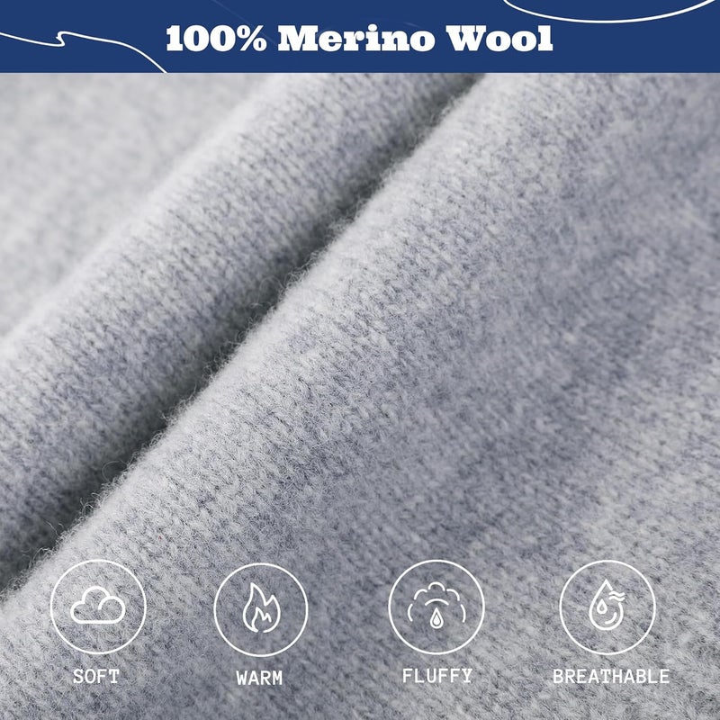 ACUSHLA 100% Merino Wool Balaclava for Women & Men Winter Warm Knit Hooded Scarf Hoodie Hat and Scarf Set in One - Image 4