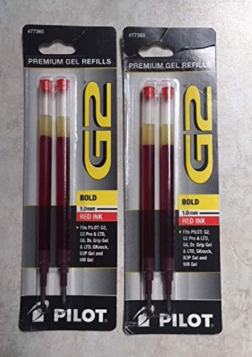 Pilot, G2 Gel Ink Refills, Bold Point 1 mm, Red, Pack of 2 - Image 4