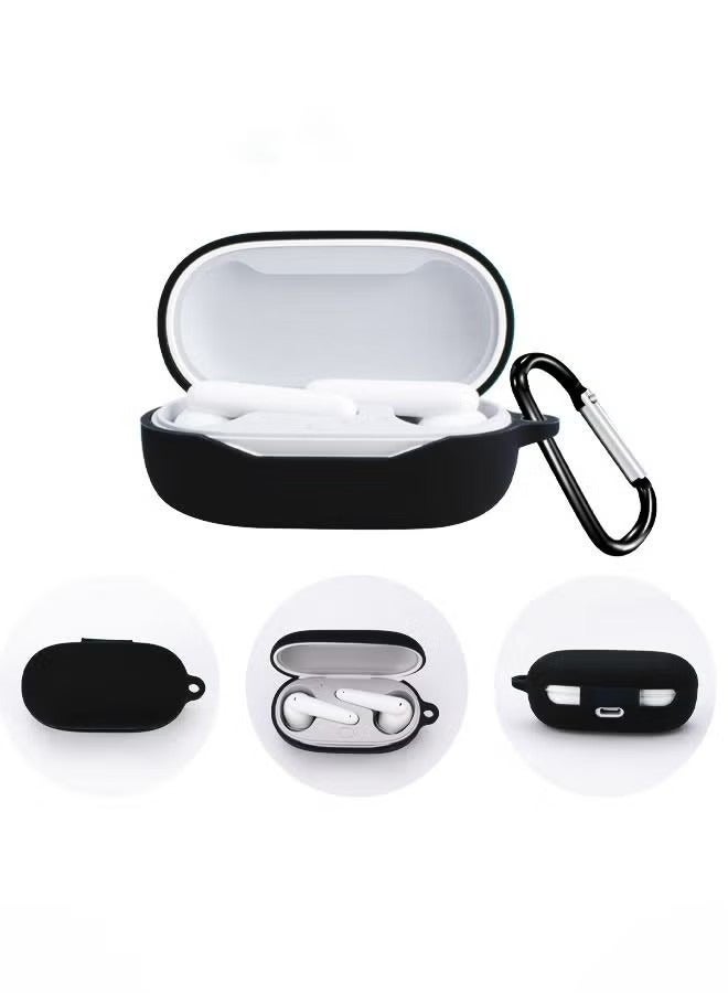 Protective Case Cover for Huawei Freebuds SE ,  Shock-Absorbing TPU Silicone Earphones Skin Cover,  Protective Case with Keychain Hook for Huawei Freebuds SE (Black)  - Image 1