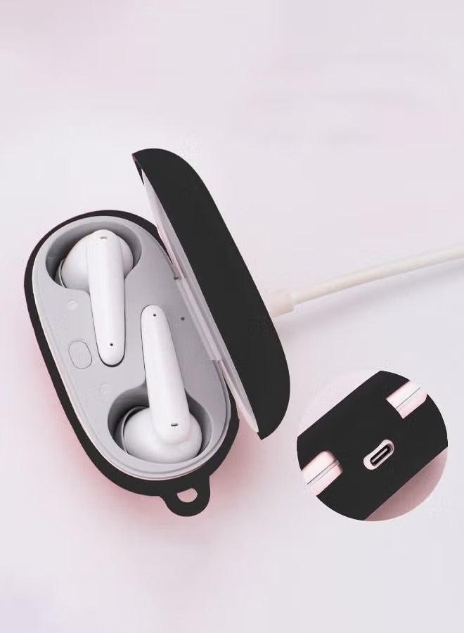 Protective Case Cover for Huawei Freebuds SE ,  Shock-Absorbing TPU Silicone Earphones Skin Cover,  Protective Case with Keychain Hook for Huawei Freebuds SE (Black)  - Image 5