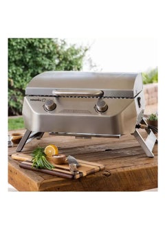 NEXGRILL 2 Burner Foldable Stainless Steel Table Top Gas Grill Barbecue Portable  - Image 3